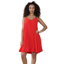 Load image into Gallery viewer, Italian Pleated V Neck Cami Swing Dress
