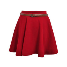 Load image into Gallery viewer, Belted Flared Mini Swing Skirt

