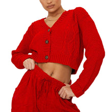 Load image into Gallery viewer, Cable Knitted Cropped Cardigan
