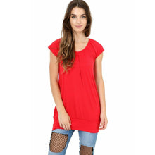 Load image into Gallery viewer, Short Sleeve Ruched Tunic Top
