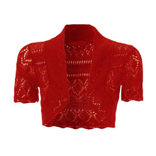 Load image into Gallery viewer, Thin Knit Crochet Short Sleeve Open Shrug
