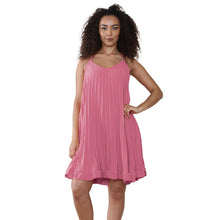 Load image into Gallery viewer, Italian Pleated V Neck Cami Swing Dress
