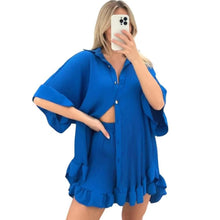 Load image into Gallery viewer, Italian Frill Pleated Top &amp; Short Set
