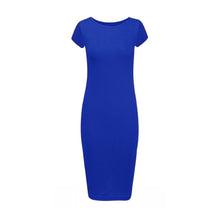 Load image into Gallery viewer, Plain Cap Sleeve Bodycon Fit Midi Dress
