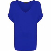 Load image into Gallery viewer, V Neck Turn up Short Sleeve Baggy Top
