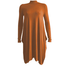 Load image into Gallery viewer, Polo Turtle Neck Hanky Hem Midi Dress
