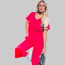 Load image into Gallery viewer, 2 Piece Boxy V-Neck Short Sleeve Loungewear
