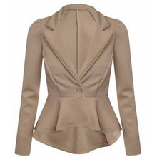 Load image into Gallery viewer, Crop Frill Shift Peplum Blazer Jacket
