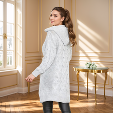 Load image into Gallery viewer, Cable Knitted Hooded Cardigan
