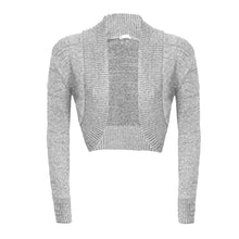Load image into Gallery viewer, Lurex Knitted Long Sleeve Open Shrug
