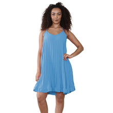 Load image into Gallery viewer, Italian Pleated V Neck Cami Swing Dress
