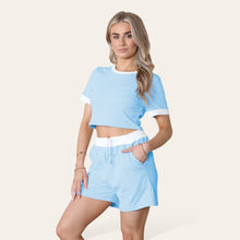 Load image into Gallery viewer, Ribbed Contrast Waistband Top and Short Set
