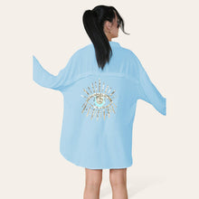 Load image into Gallery viewer, Long Sleeve Gold Sequin Eye Button Up Shirt
