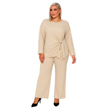 Load image into Gallery viewer, Side Tie Knot Long Sleeve Loungewear Set
