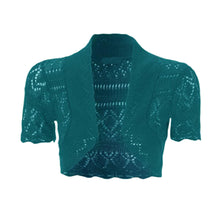Load image into Gallery viewer, Thin Knit Crochet Short Sleeve Open Shrug
