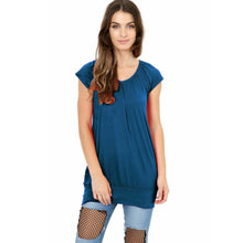 Load image into Gallery viewer, Short Sleeve Ruched Tunic Top
