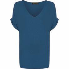 Load image into Gallery viewer, V Neck Turn up Short Sleeve Baggy Top
