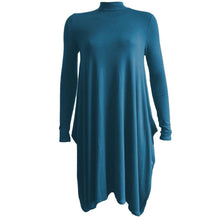 Load image into Gallery viewer, Polo Turtle Neck Hanky Hem Midi Dress
