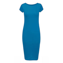 Load image into Gallery viewer, Plain Cap Sleeve Bodycon Fit Midi Dress
