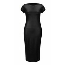 Load image into Gallery viewer, Cap Sleeve Crew Neck Bodycon Midi Dress

