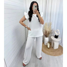 Load image into Gallery viewer, 2PCS Pop Corn Frill Short Sleeve Loungewear

