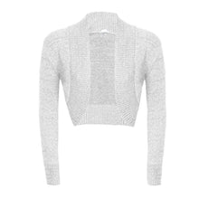 Load image into Gallery viewer, Lurex Knitted Long Sleeve Open Shrug
