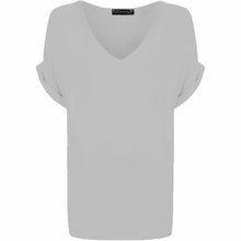 Load image into Gallery viewer, V Neck Turn up Short Sleeve Baggy Top
