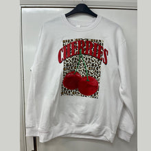 Load image into Gallery viewer, Cherries Leopard Long Sleeve Sweatshirt
