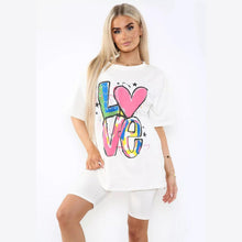 Load image into Gallery viewer, Love Side Slit Cycling Short and T-Shirt
