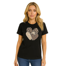 Load image into Gallery viewer, Leopard Print Multi Hearts Graphic T shirt
