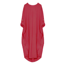 Load image into Gallery viewer, Italian Lagenlook Quirky Turn Up Button Midi Dress
