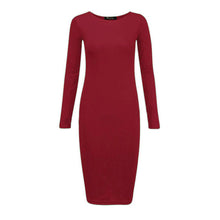 Load image into Gallery viewer, Long Sleeve Bodycon Midi Dress
