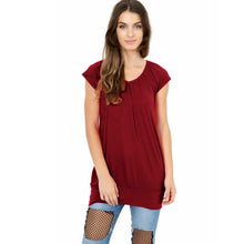 Load image into Gallery viewer, Short Sleeve Ruched Tunic Top
