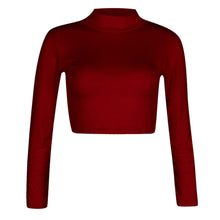 Load image into Gallery viewer, Turtle Polo Neck Crop Top
