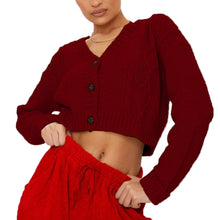 Load image into Gallery viewer, Cable Knitted Cropped Cardigan

