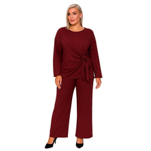 Load image into Gallery viewer, Side Tie Knot Long Sleeve Loungewear Set
