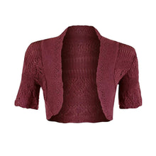 Load image into Gallery viewer, Thin Knit Crochet Short Sleeve Open Shrug
