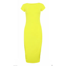 Load image into Gallery viewer, Plain Cap Sleeve Bodycon Fit Midi Dress
