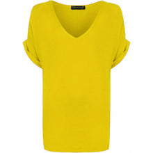 Load image into Gallery viewer, V Neck Turn up Short Sleeve Baggy Top
